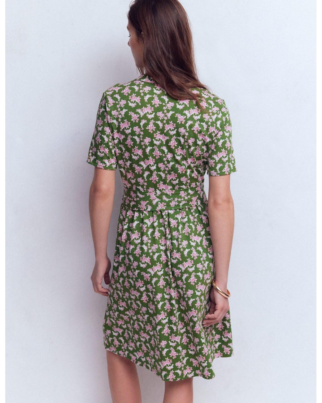 Boden Green Daisy Flippy Jersey Dress