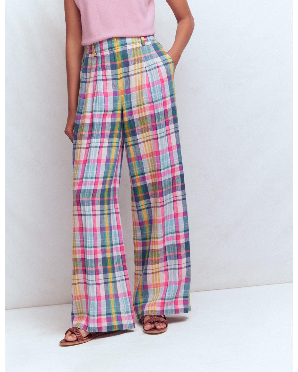 Boden Blue Kensington Linen Trousers