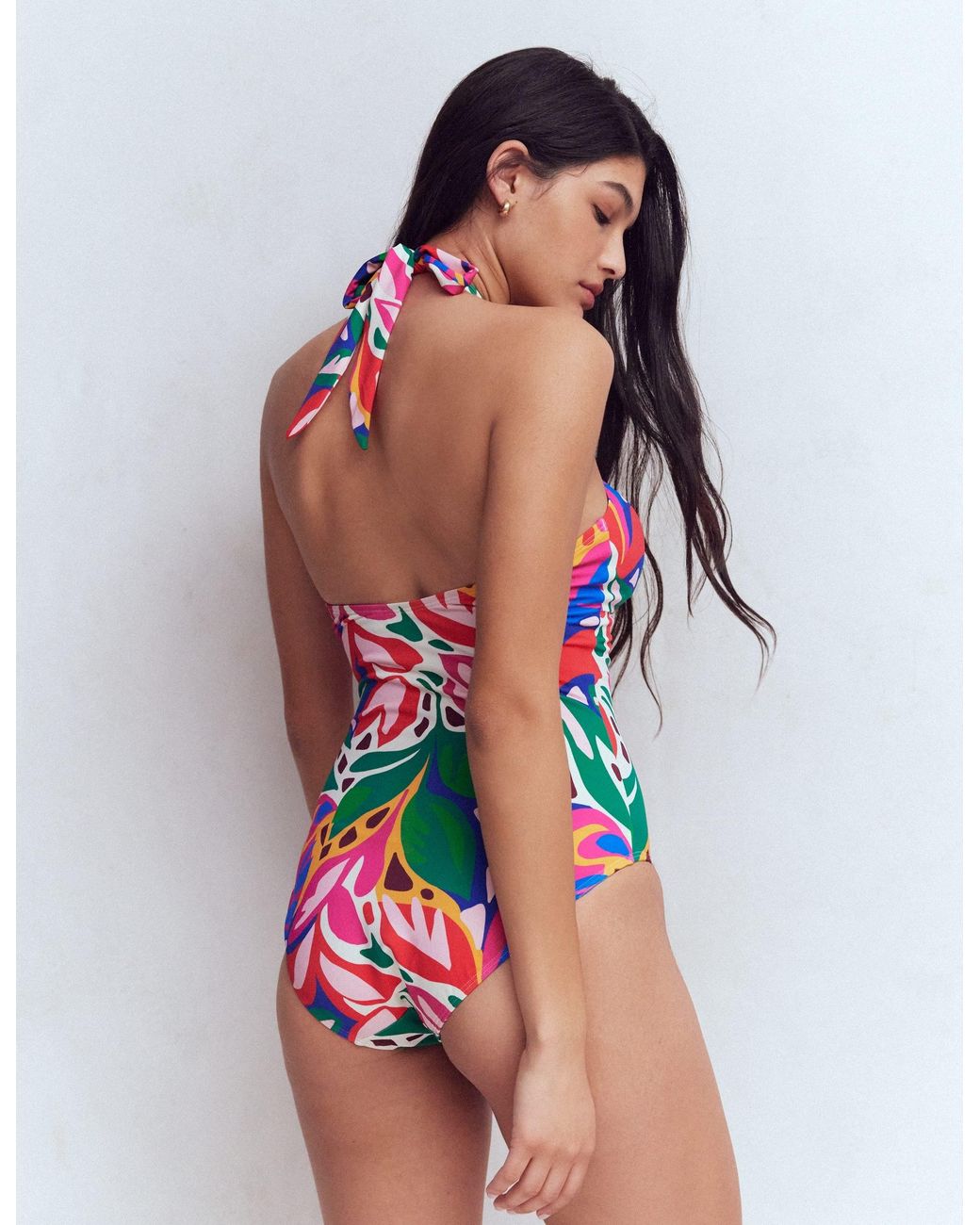 Boden Red Minori Halter Tie Swimsuit