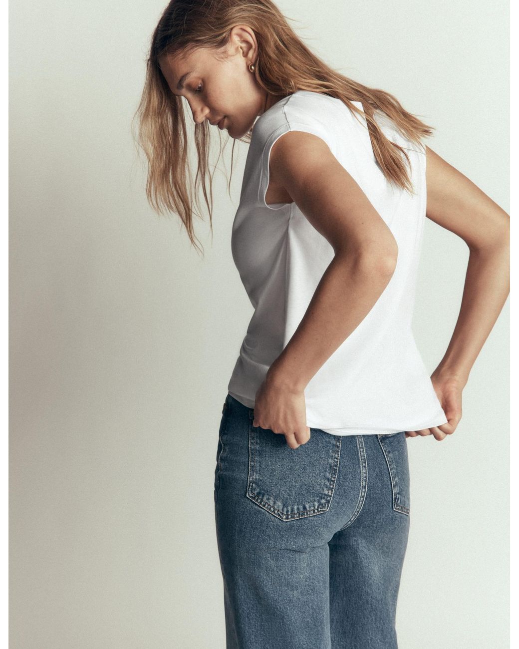 Boden Blue Supersoft Slash Neck T-Shirt