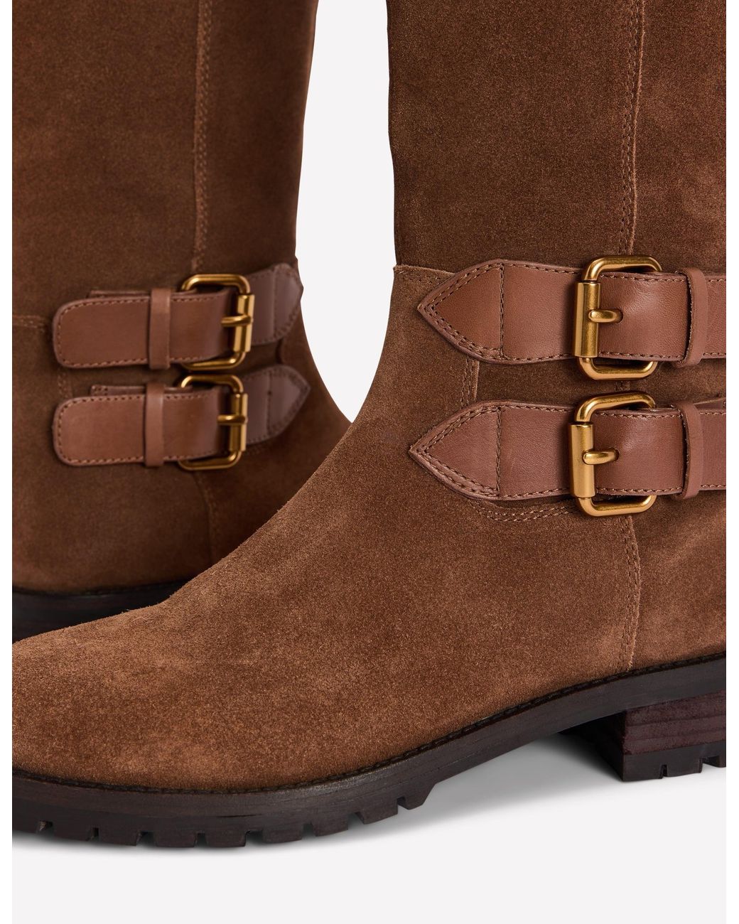 Boden Brown Multi Buckle Knee Boots