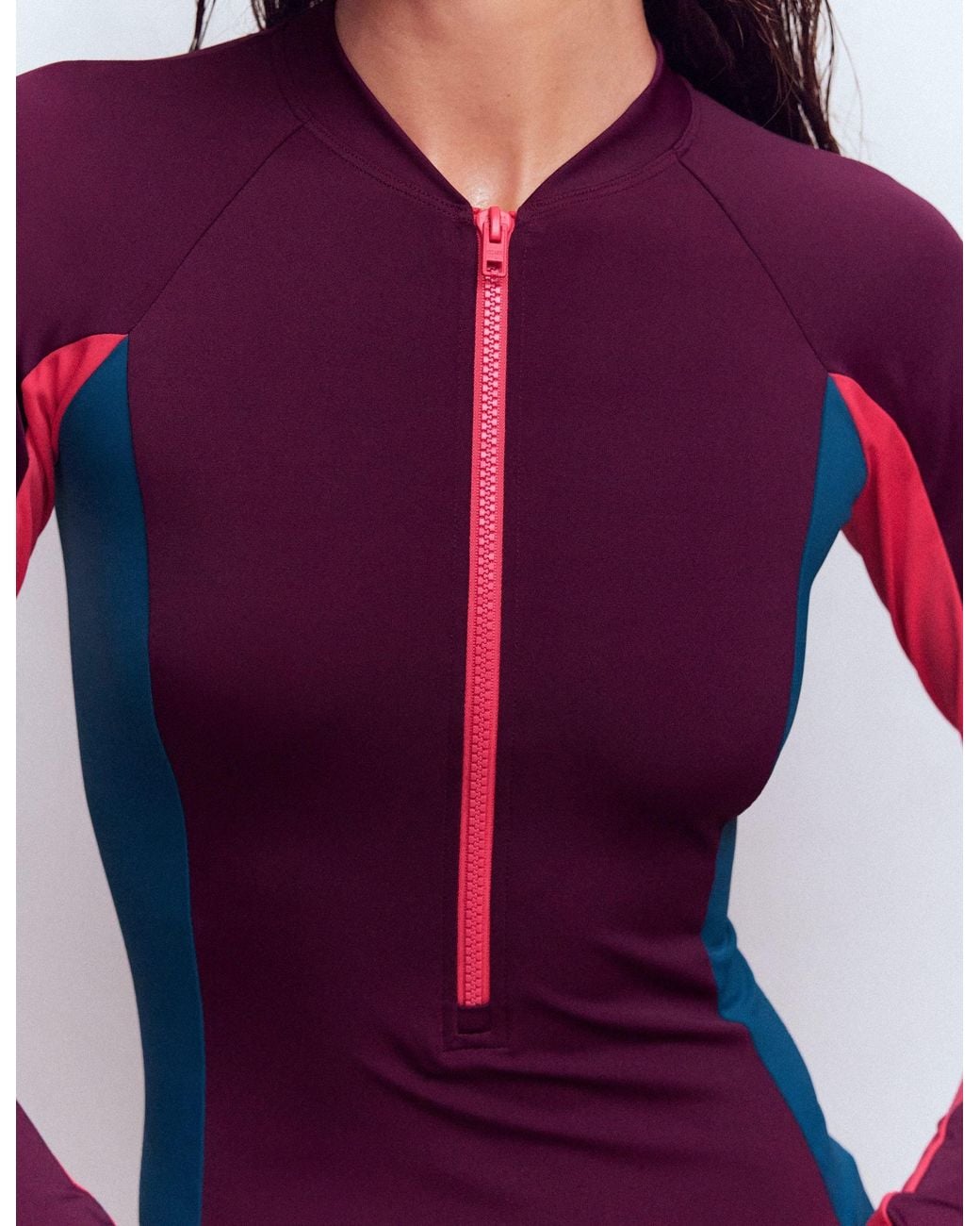 Boden Red Long Sleeve Rash Guard Top