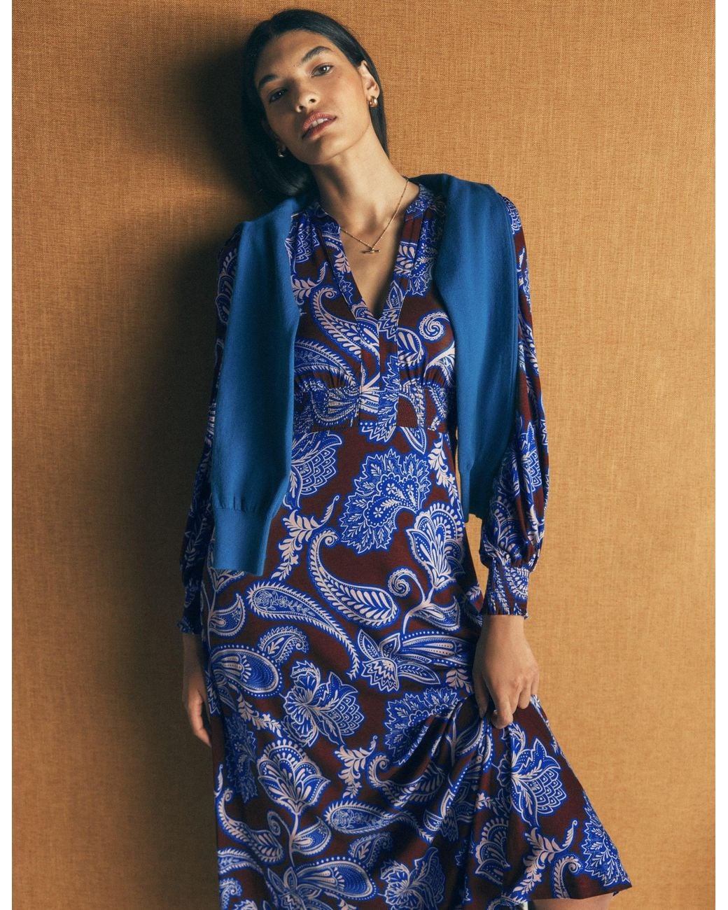 Boden Blue Georgia Jersey Midi Dress