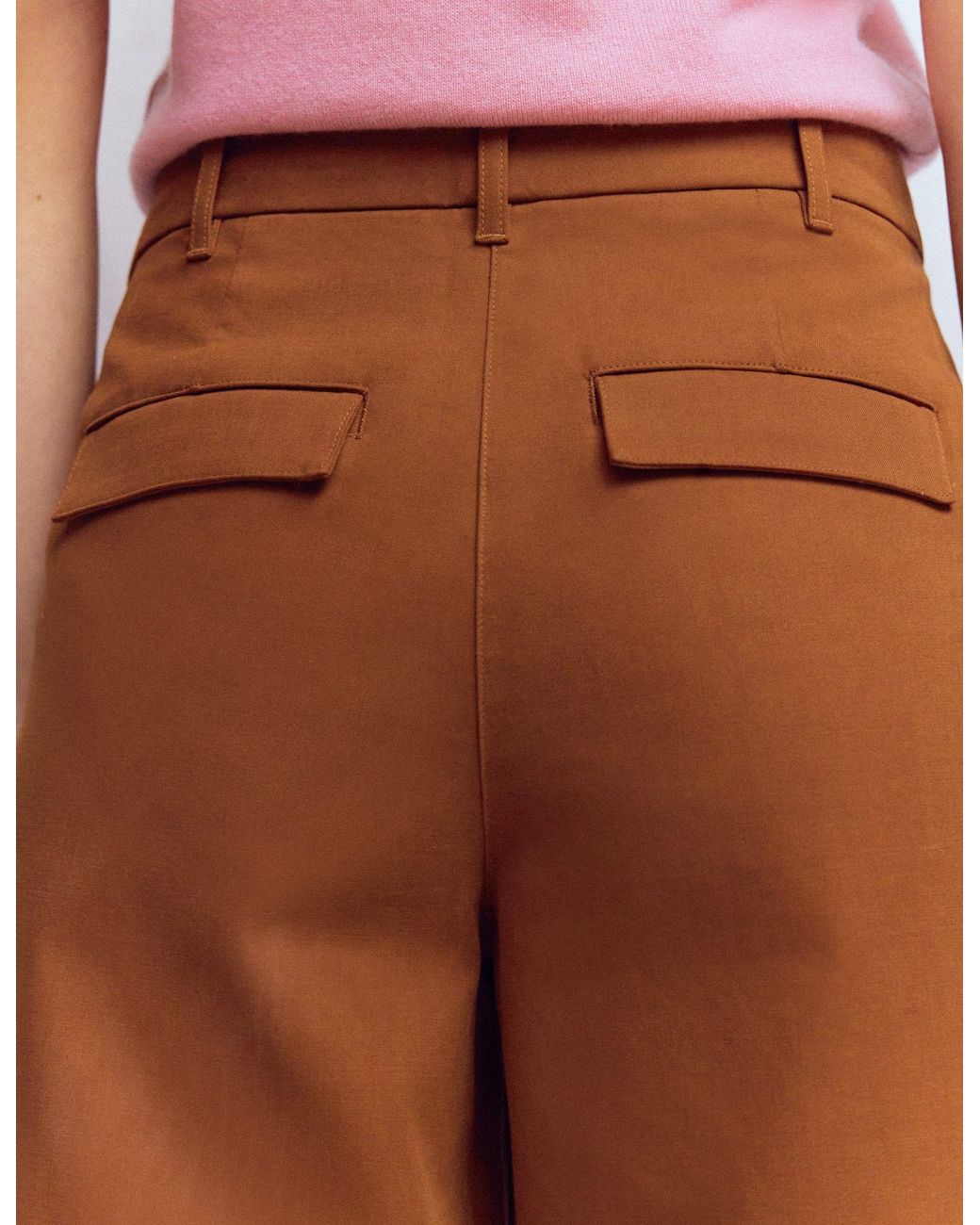 Boden Red Bloomsbury Cotton Trousers