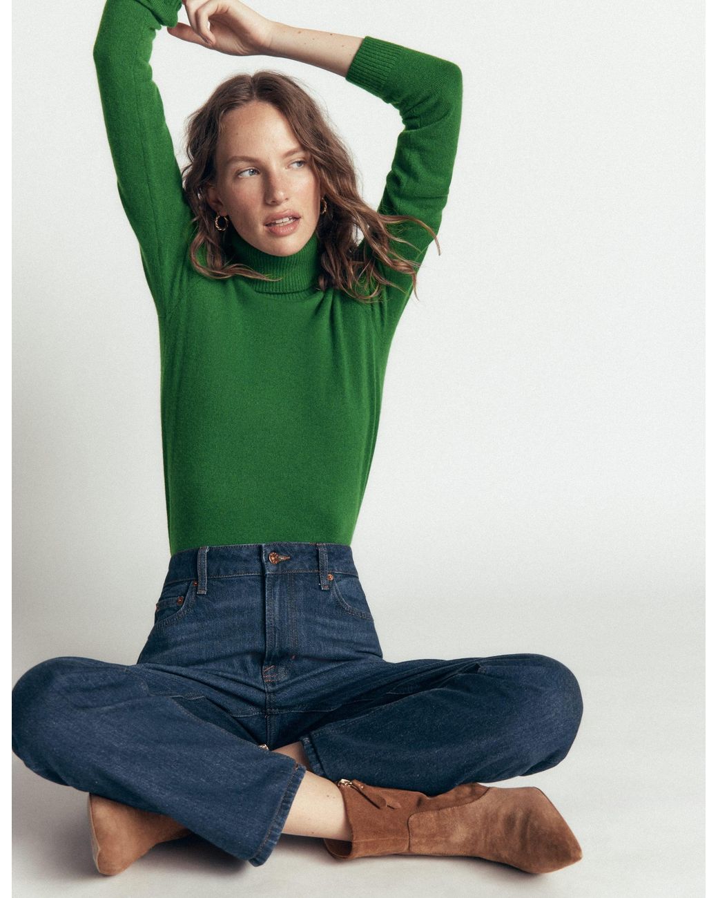 Boden Green Elsie Cashmere Roll Neck