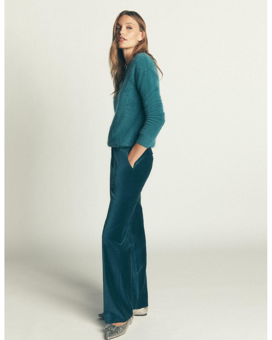 Boden Blue Fitzrovia Velvet Trousers