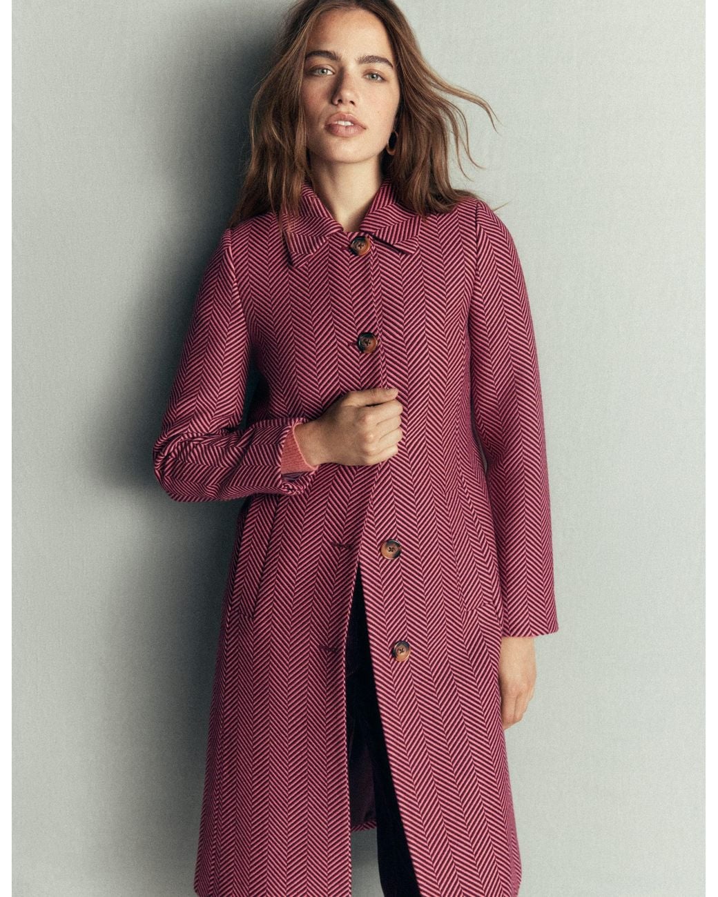Boden Red Aylesford Midi Coat