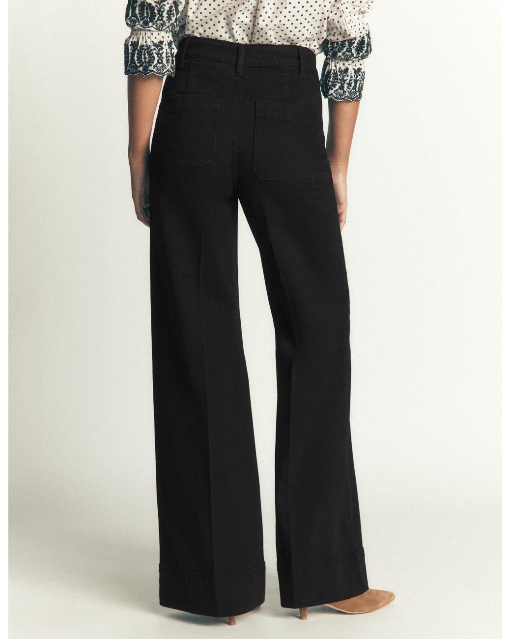Boden White Patch Pocket Flare Jeans