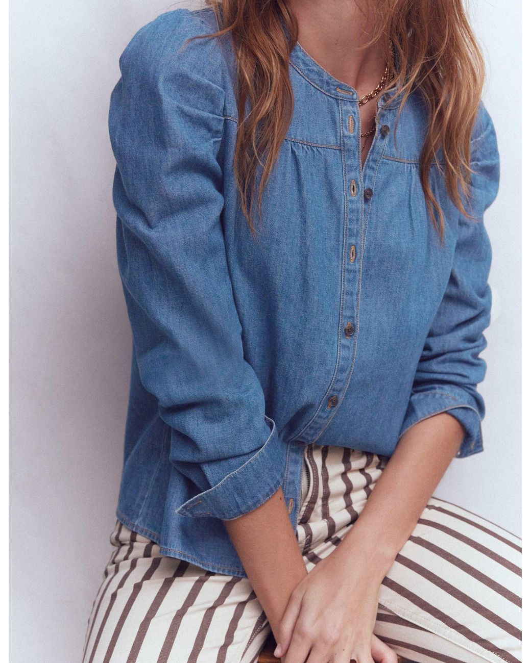 Boden Blue Mutton Denim Shirt