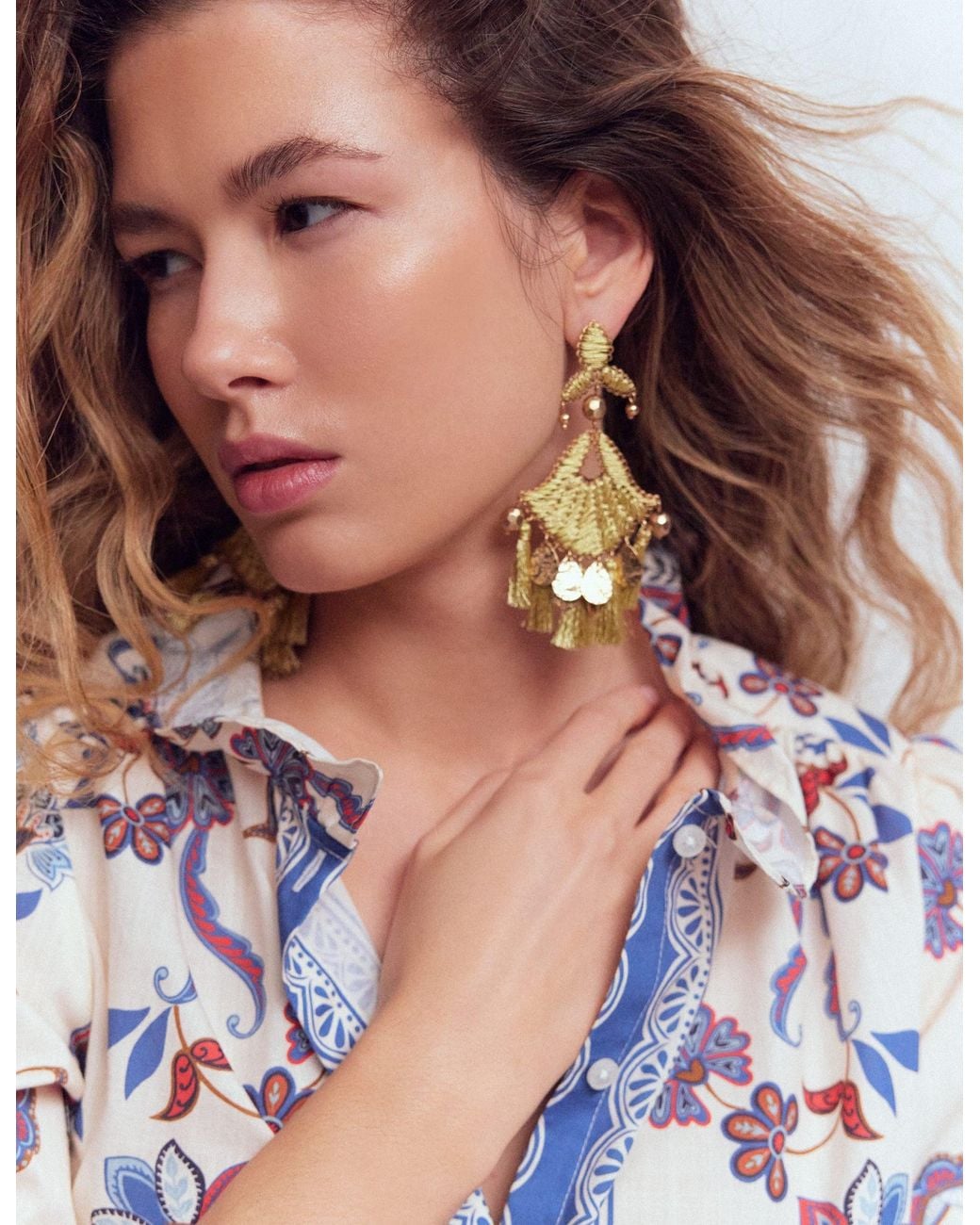 Boden Metallic Mega Motif Earrings