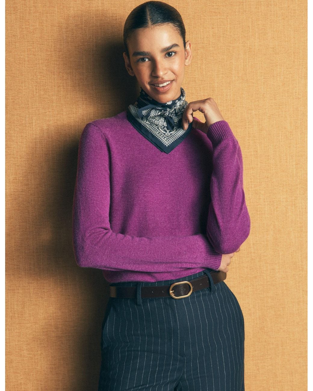 Boden Purple Elsie Cashmere Crew Jumper