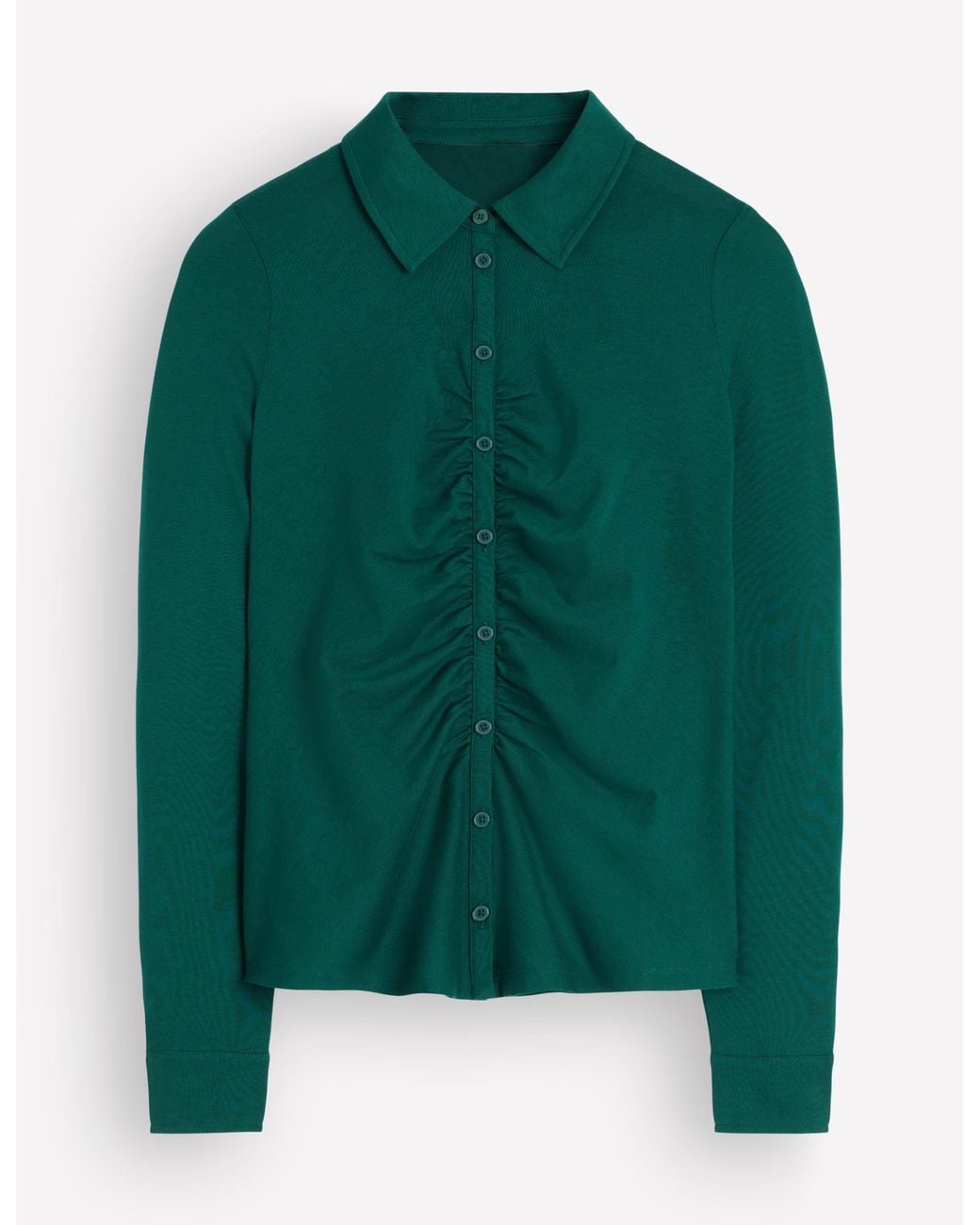 Boden Green Supersoft Ruched Jersey Shirt