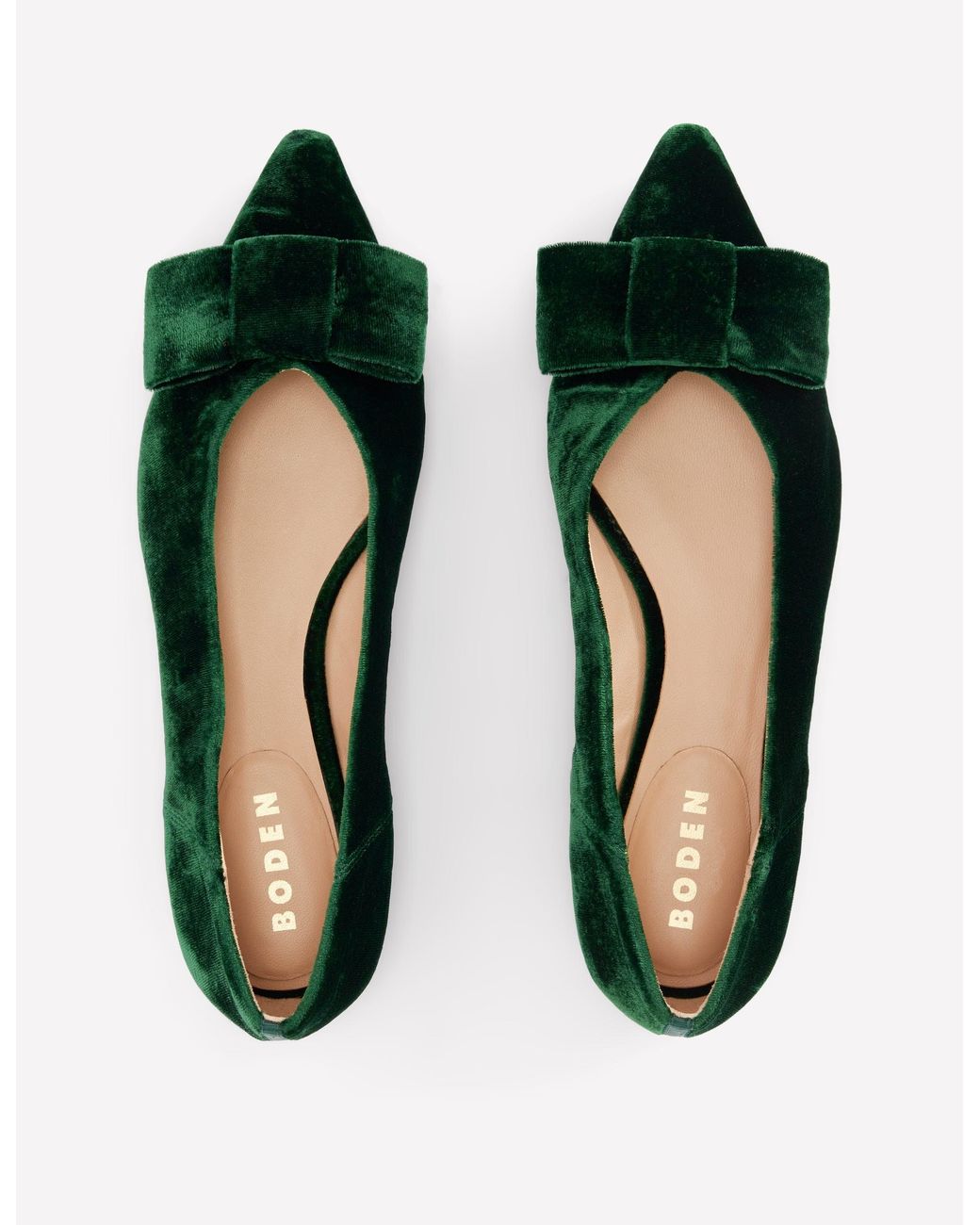 Boden Green Nigella Bow Pointed Flats