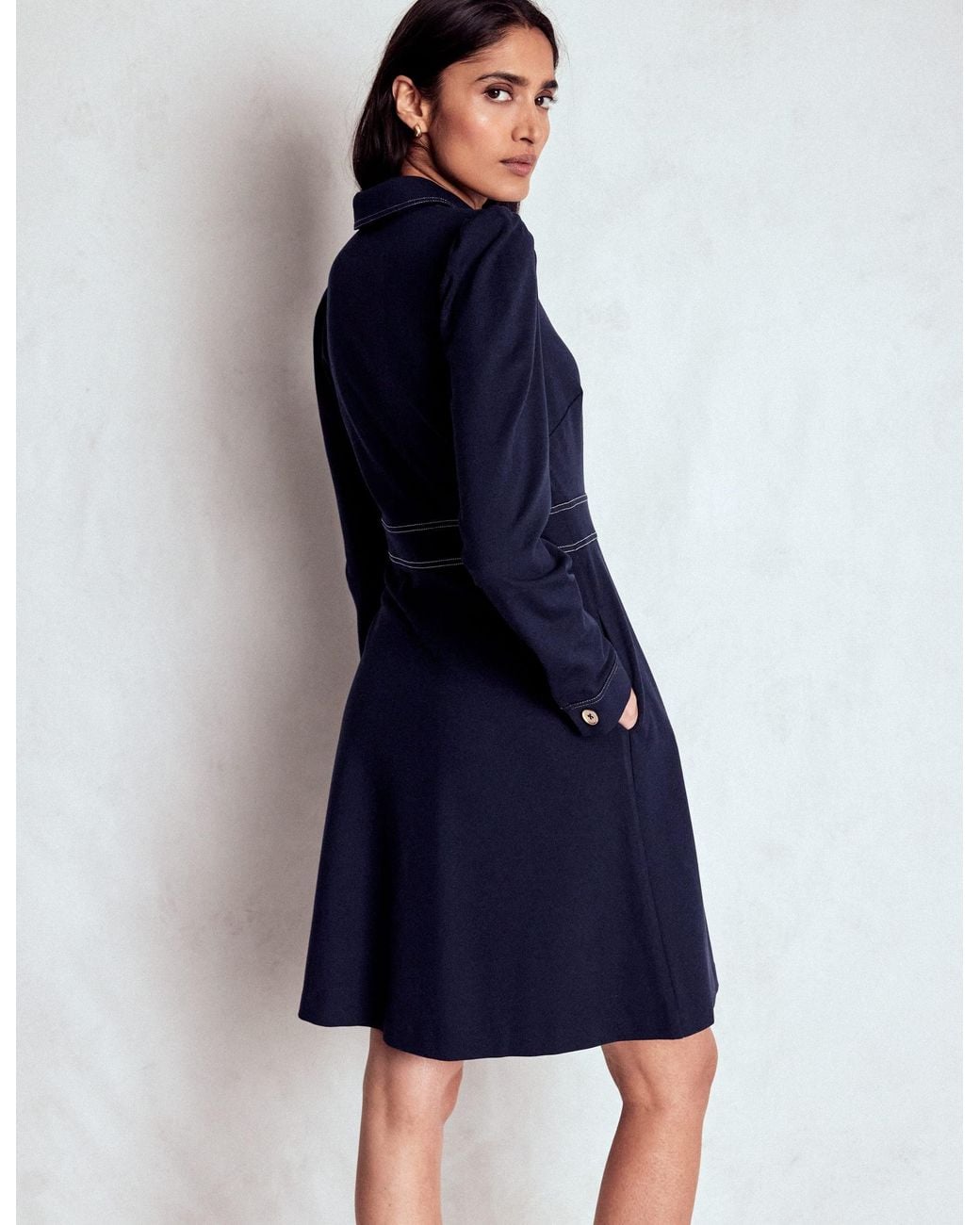 Boden Blue Nicolette Long Sleeve Dress