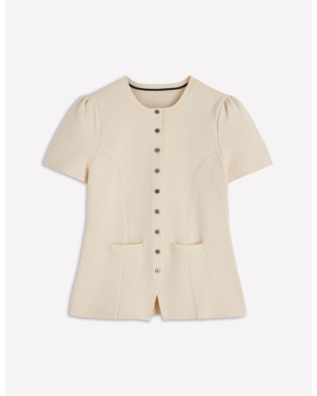Boden White Short Sleeve Knitted Jacket
