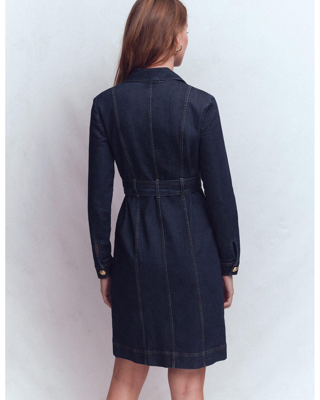 Boden Blue Zip Denim Short Dress