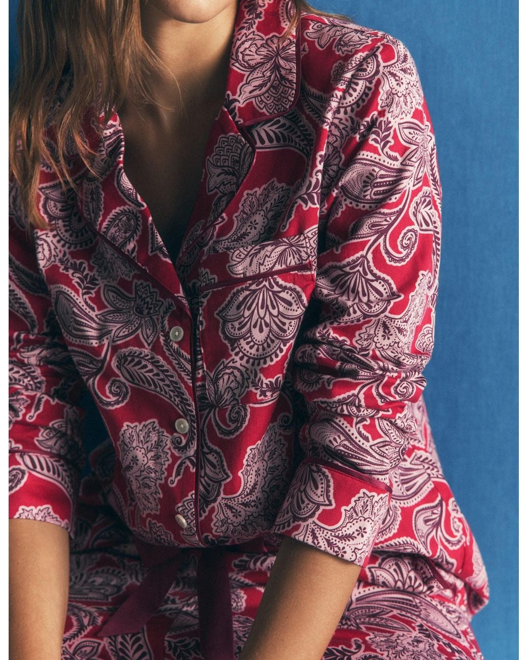 Boden Blue Cotton Pyjama Shirt