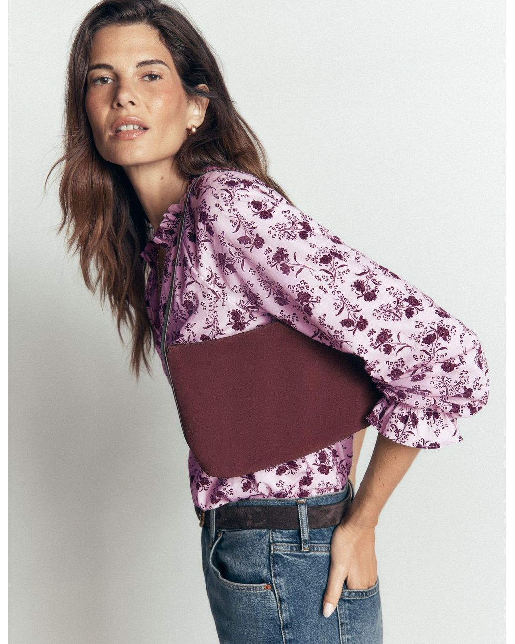 Boden Pink Pia Ruffle Detail Top