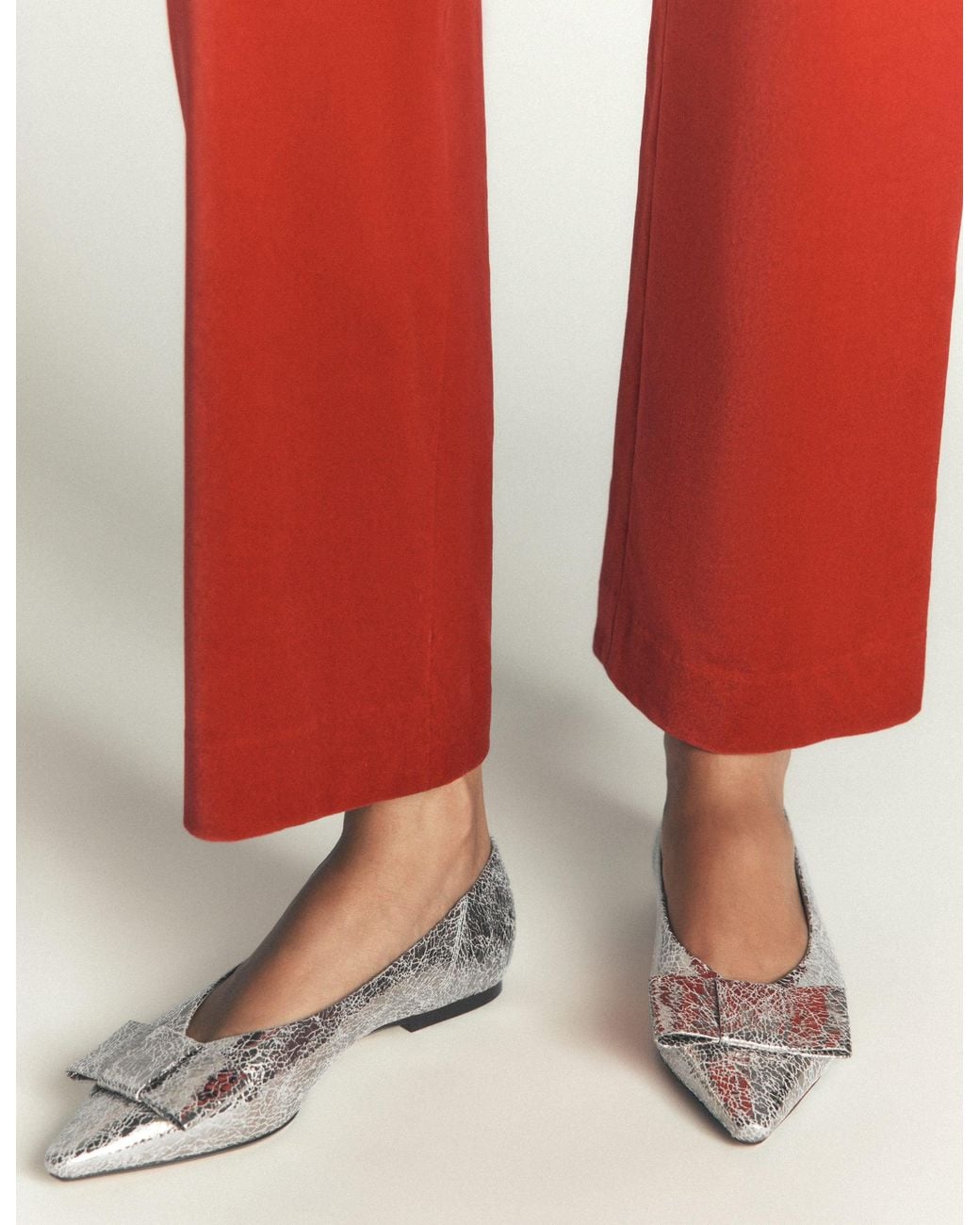 Boden White Nigella Bow Pointed Flats