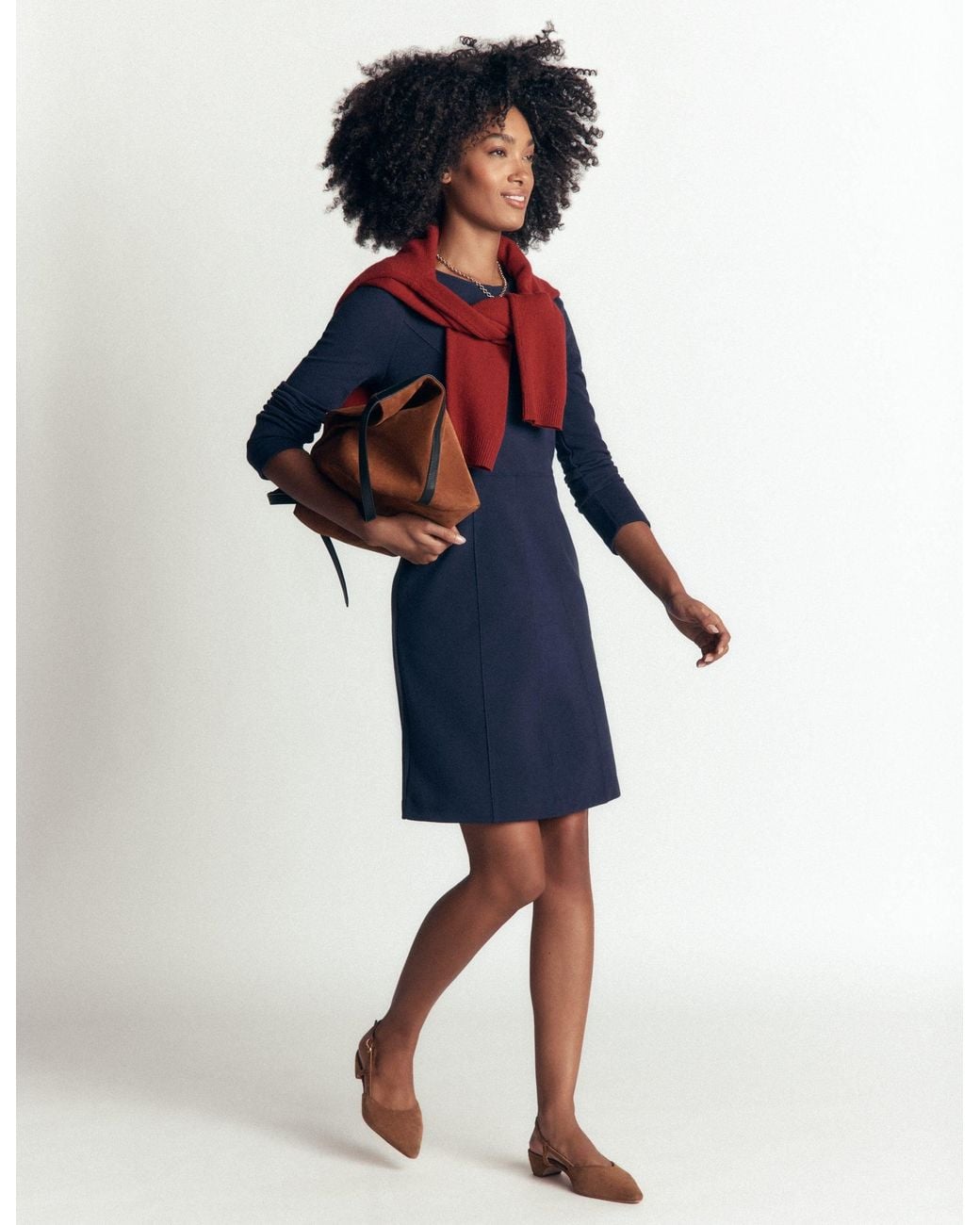 Boden Blue Marla Seamed Ottoman Dress