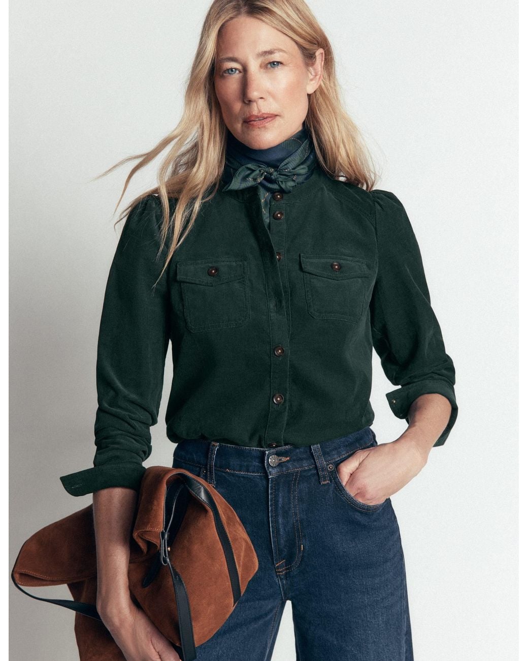 Boden Green Thea Cord Shirt