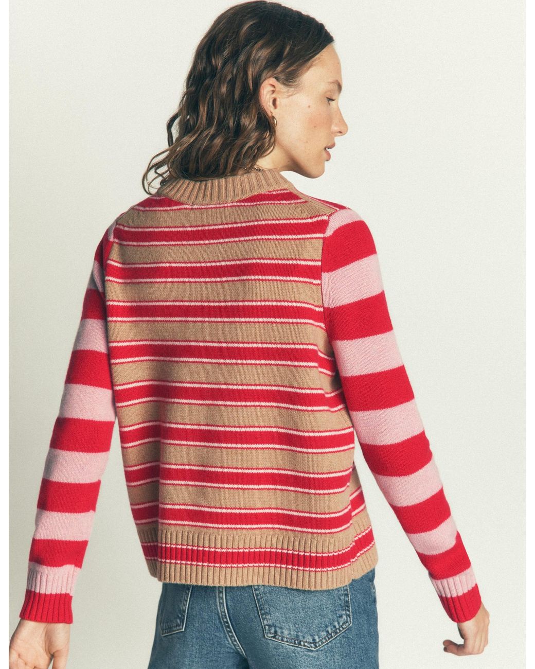 Boden Red Marta Merino Wool Crew Jumper