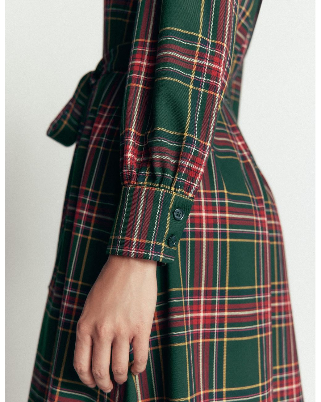 Boden Red Maeve Check Midi Shirt Dress