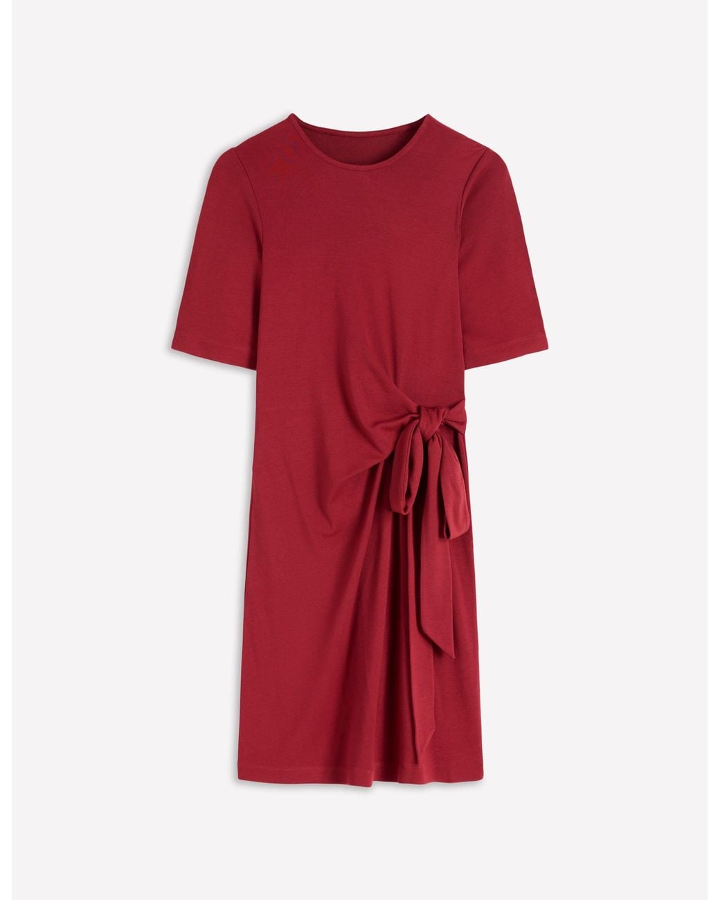 Boden Red Zinnia Tie Jersey Short Dress