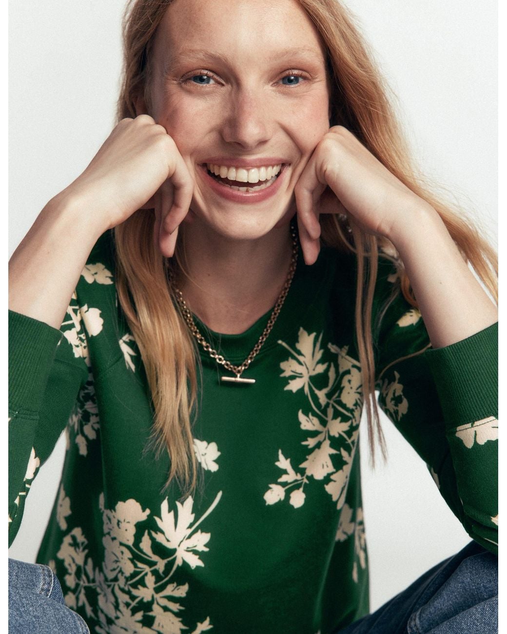 Boden Green Rosa Printed Sweatshirt