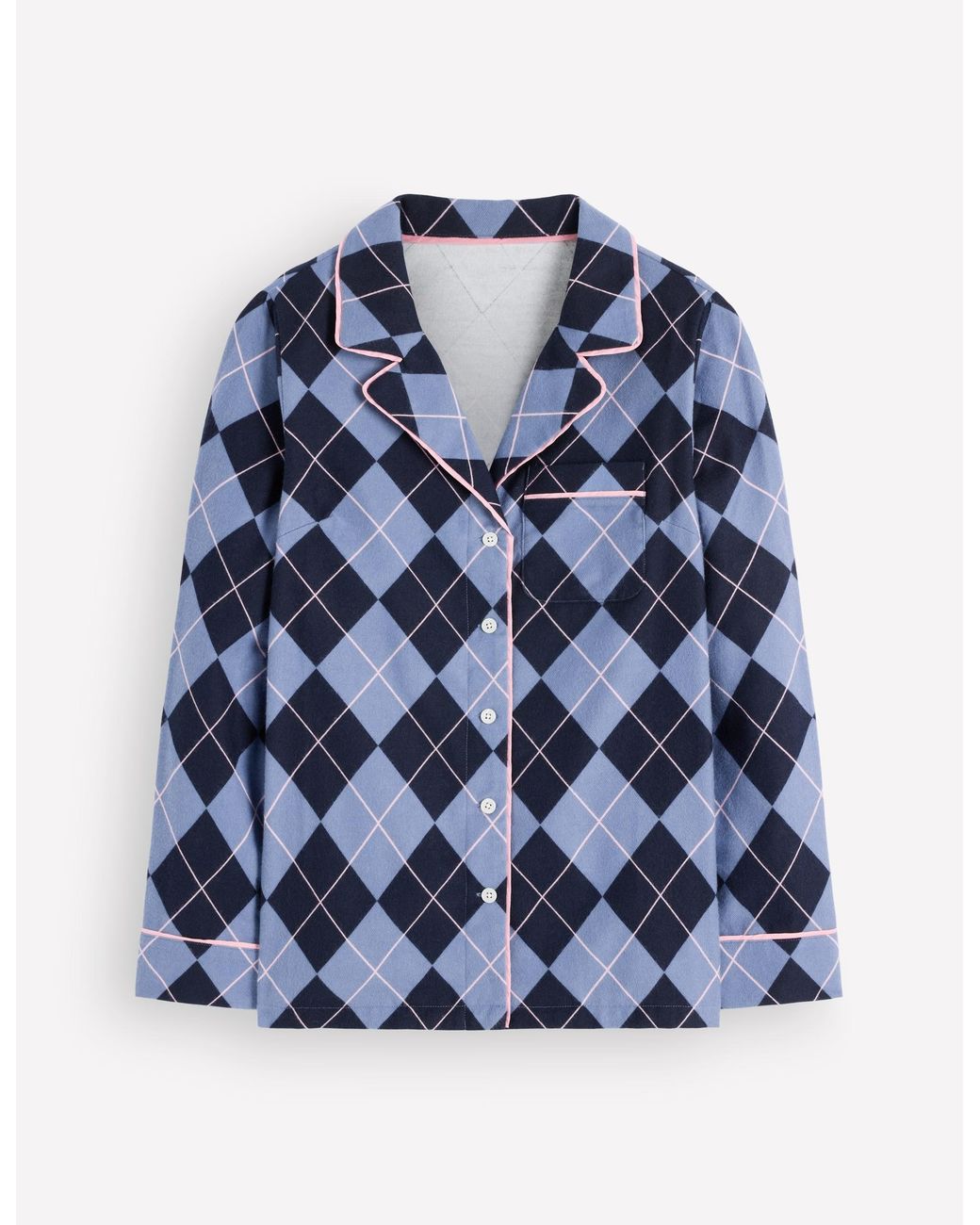 Boden Blue Brushed Cotton Pyjama Shirt