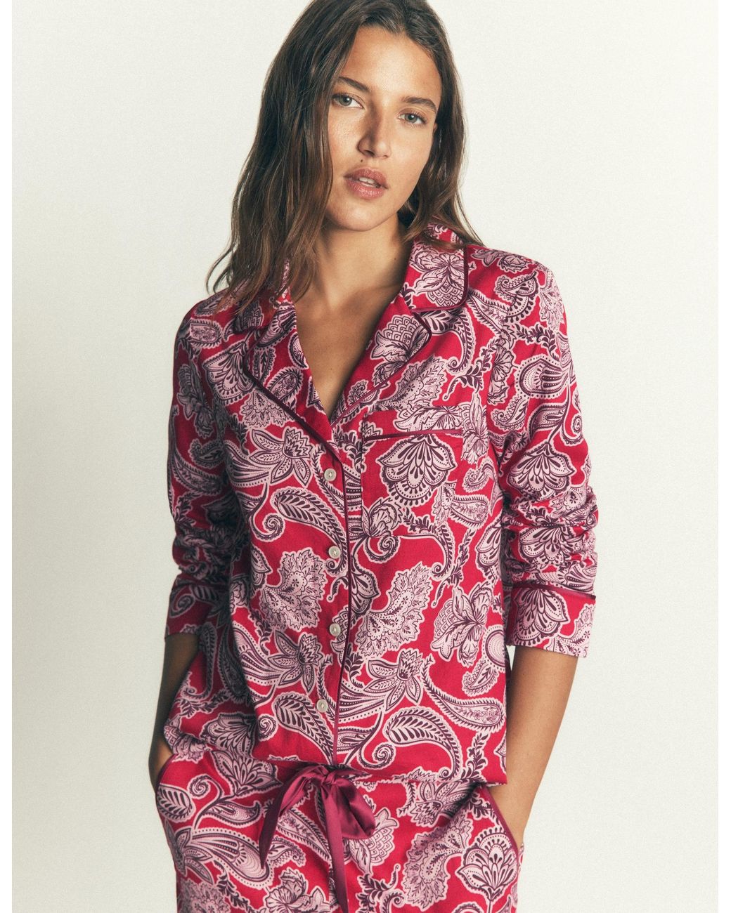 Boden Blue Cotton Pyjama Shirt
