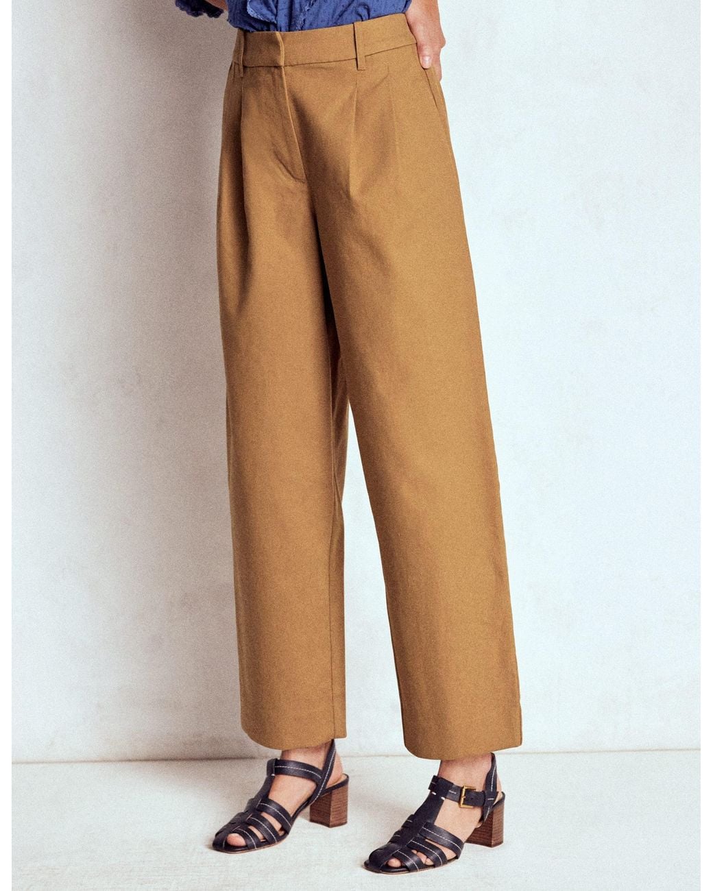 Boden Blue Bloomsbury Cotton Trousers