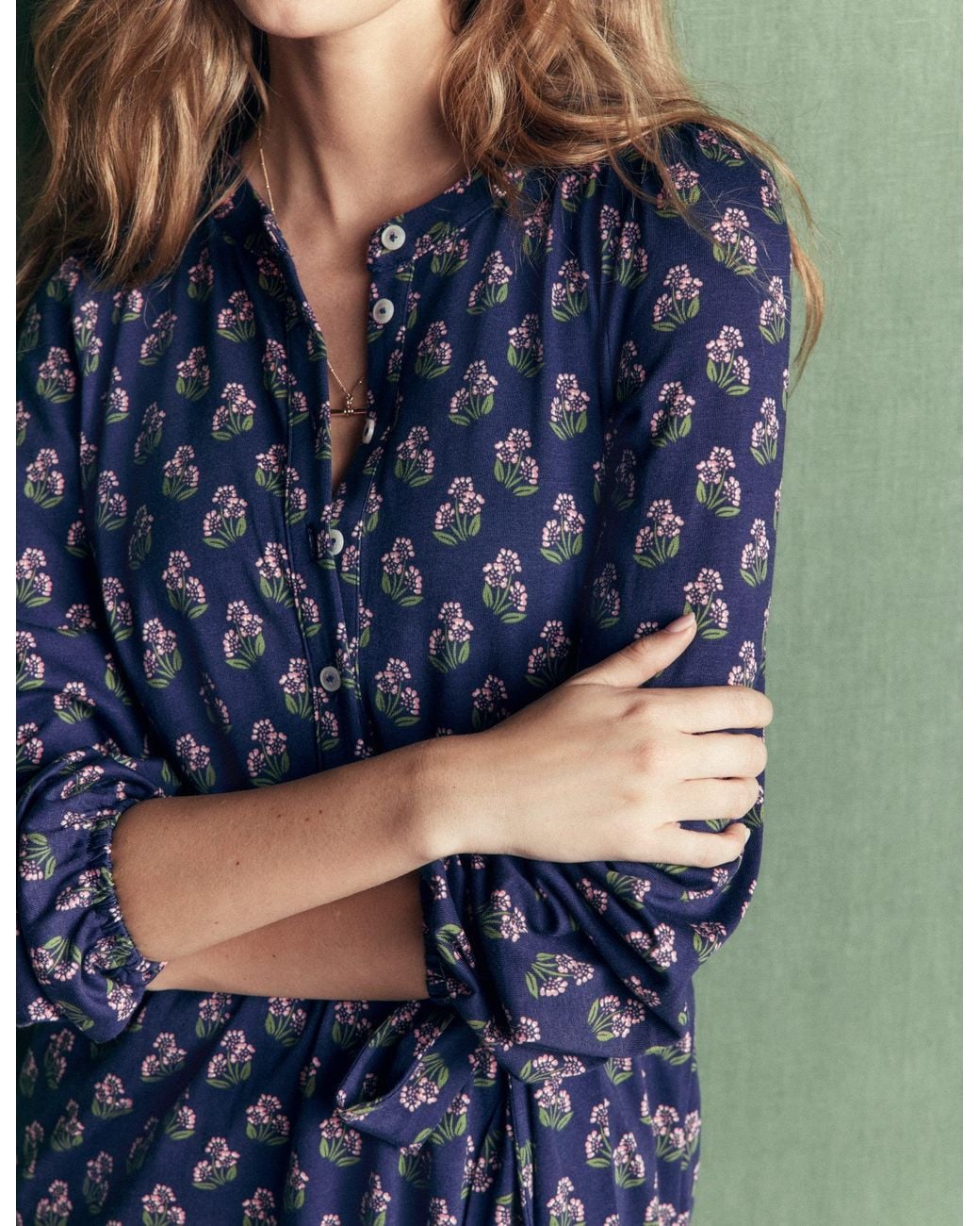 Boden Gray Adele Belted Jersey Dress