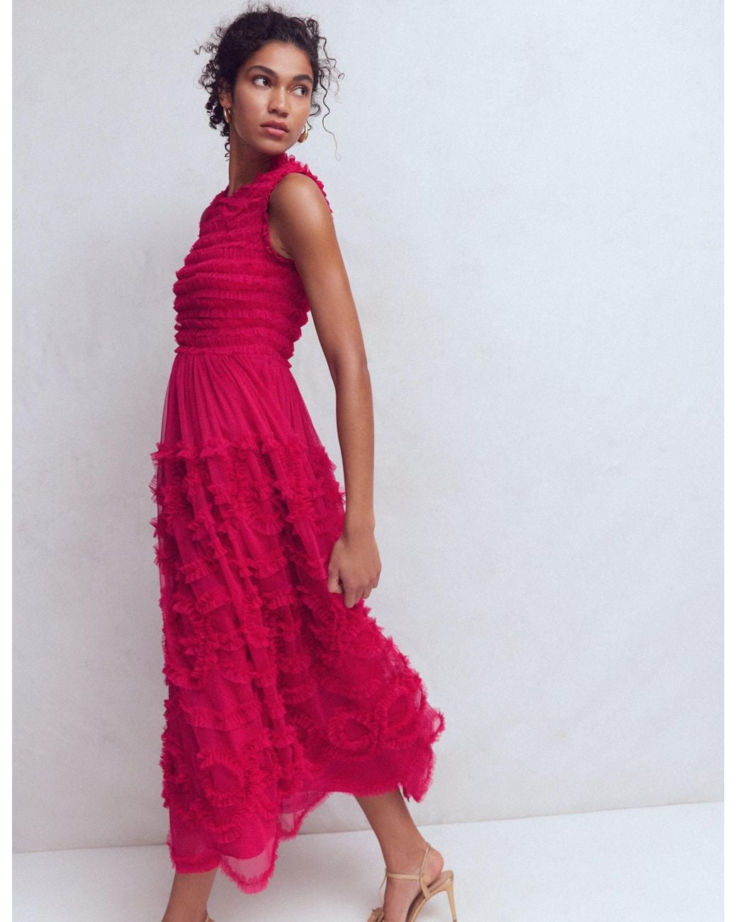 Boden Pink Tulle Bow Party Dress