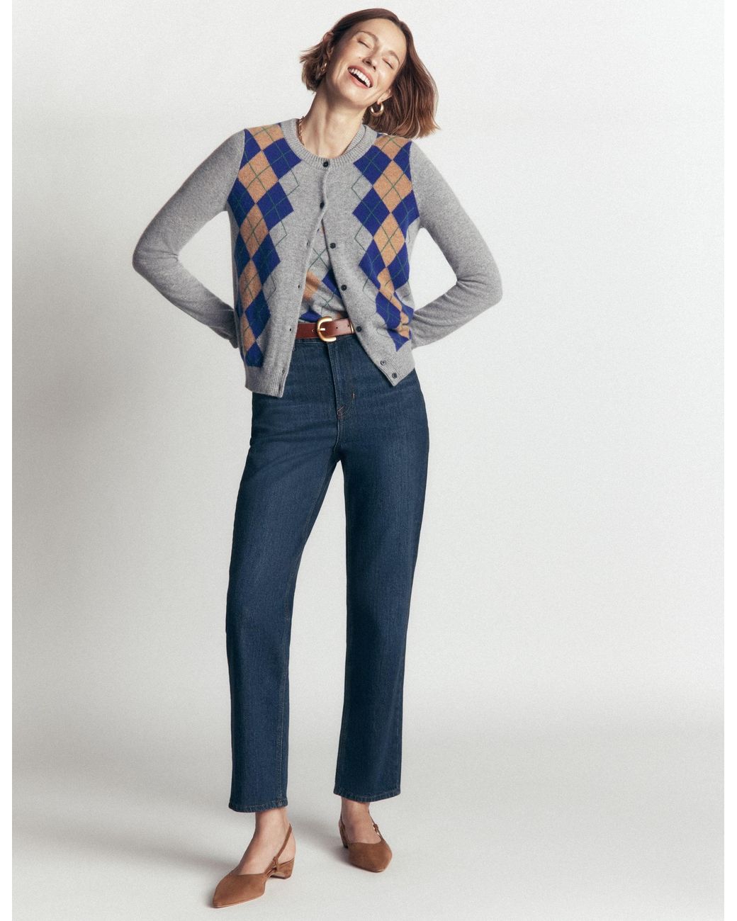 Boden Pink Elsie Cashmere Crew Cardigan