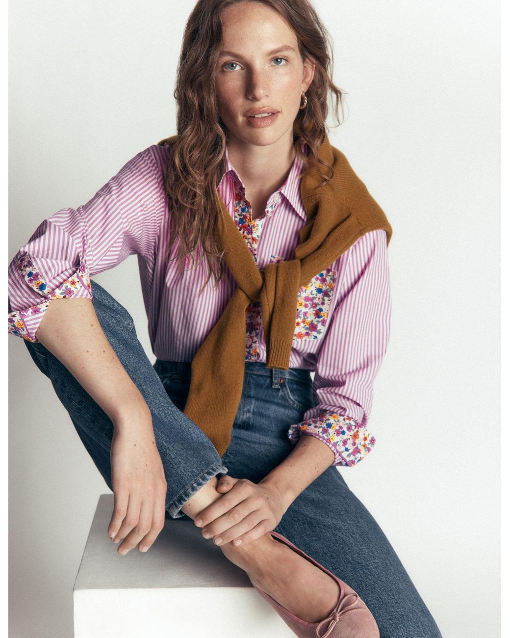 Boden Purple Sienna Relaxed Cotton Shirt