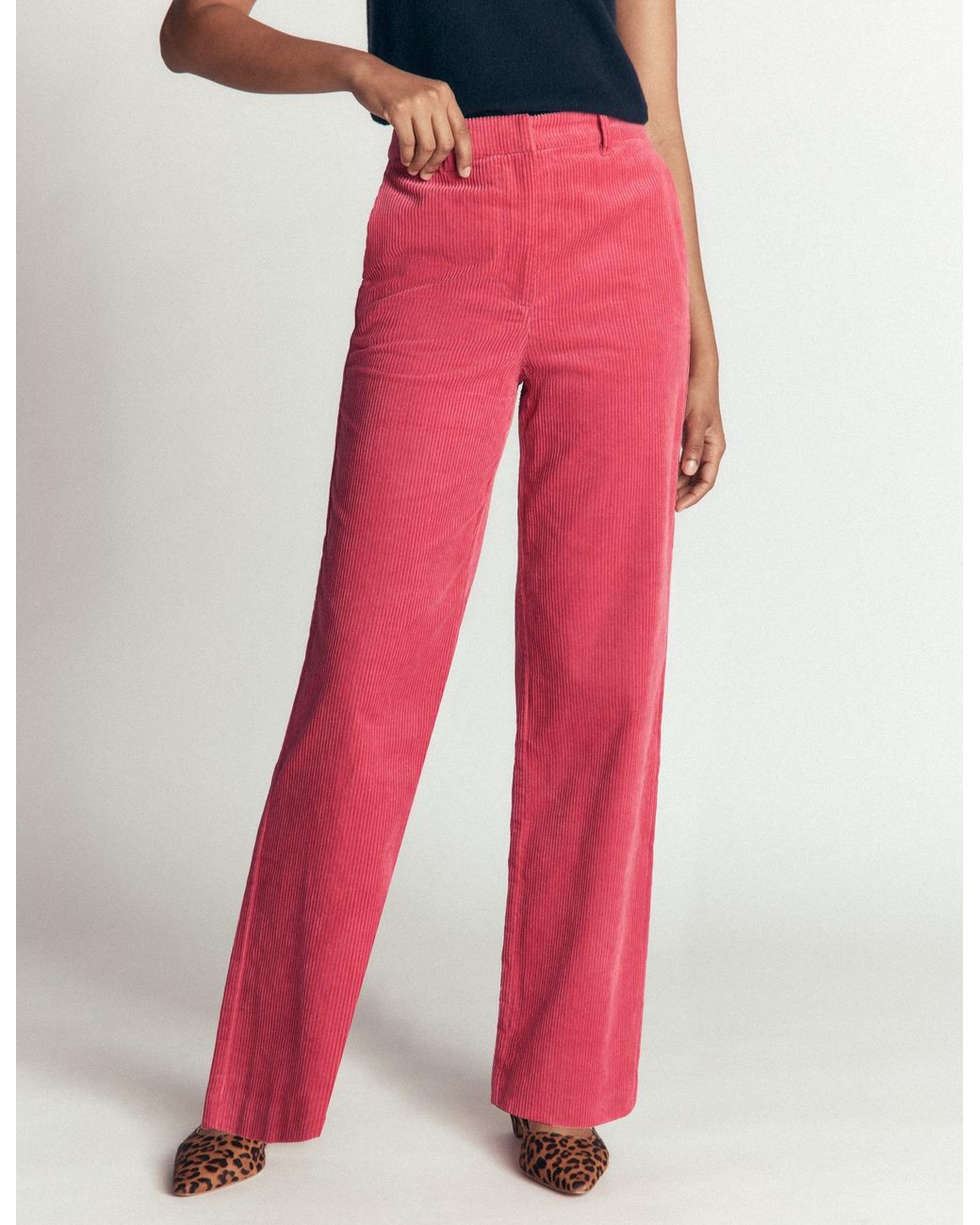 Boden Red Fitzrovia Cord Column Pants