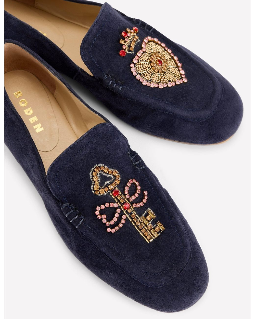 Boden Blue Dinah Embellished Loafers