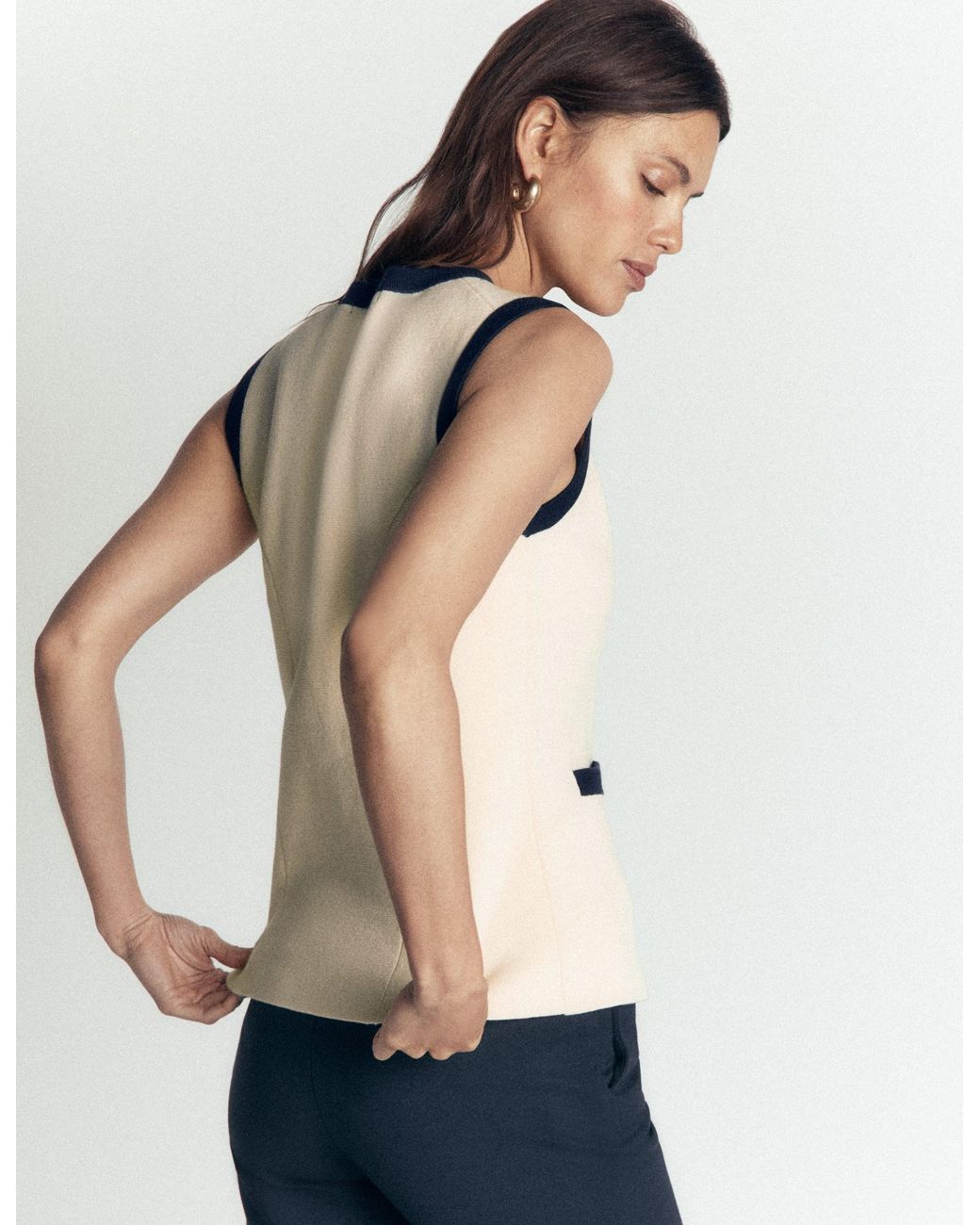 Boden Natural Crew Milano Knit Waistcoat