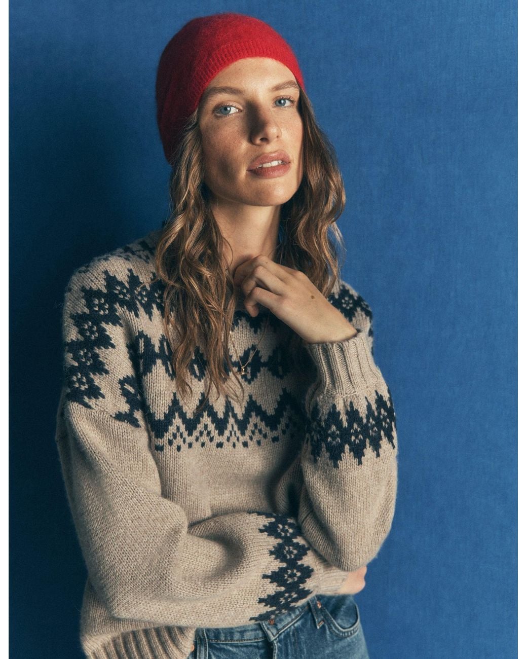 Boden Red Brushed Cashmere Beanie