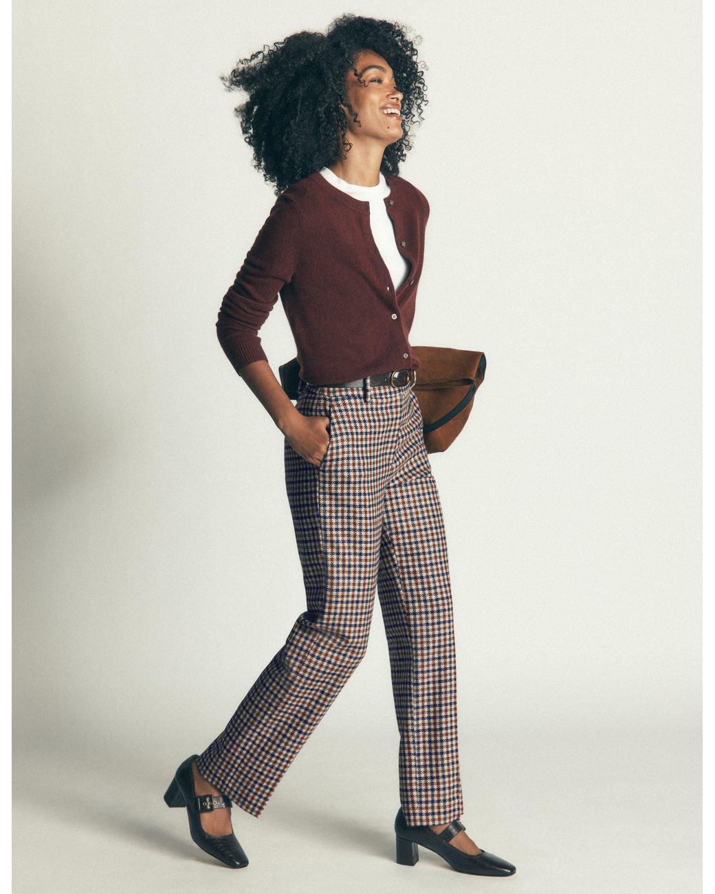 Boden Blue Canonbury Wool Blend Trousers