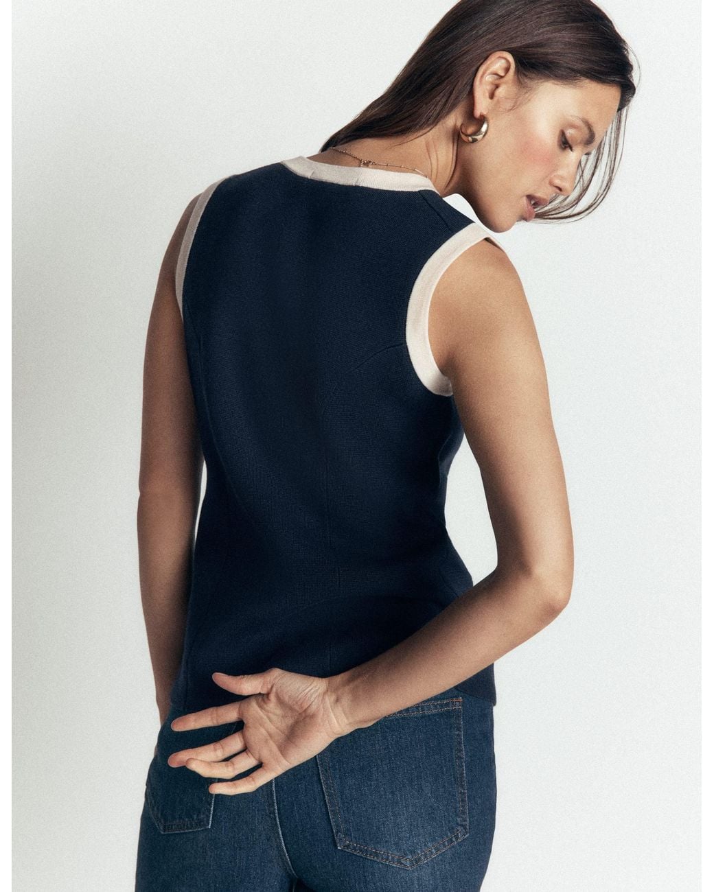 Boden Blue Crew Milano Knit Waistcoat