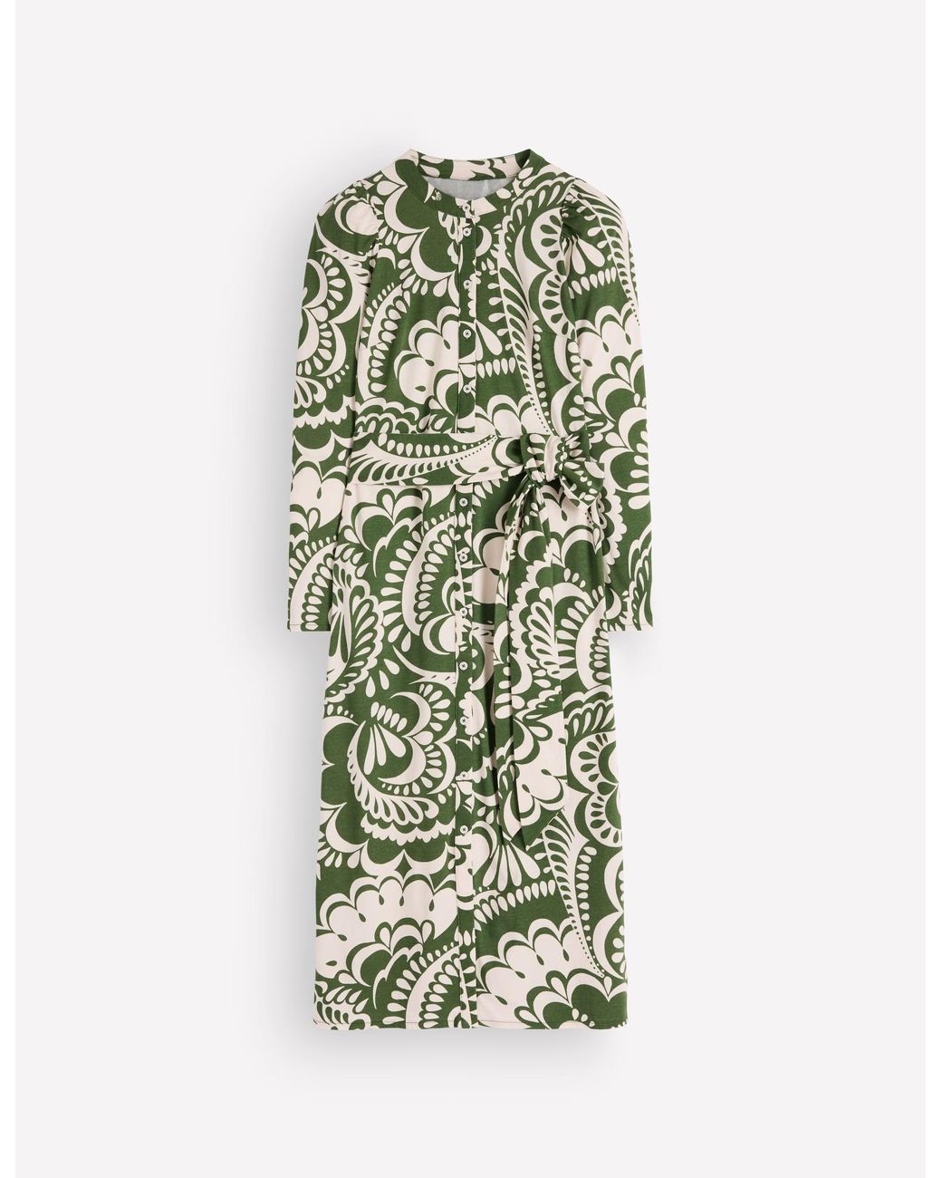 Boden Green Honor Column Jersey Midi Dress