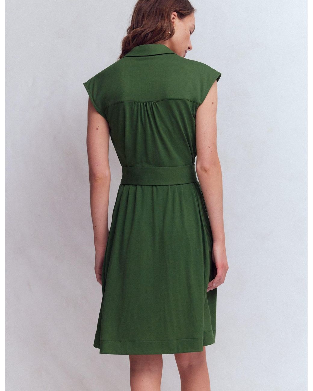 Boden Green Honor Short Jersey Shirt Dress