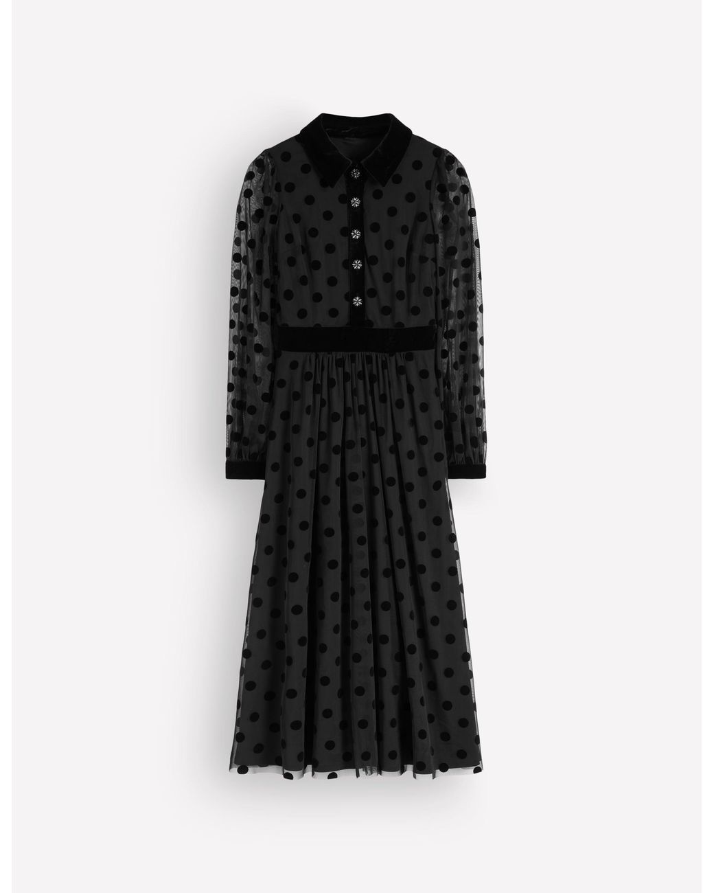 Boden Black Contrast Detail Tulle Dress