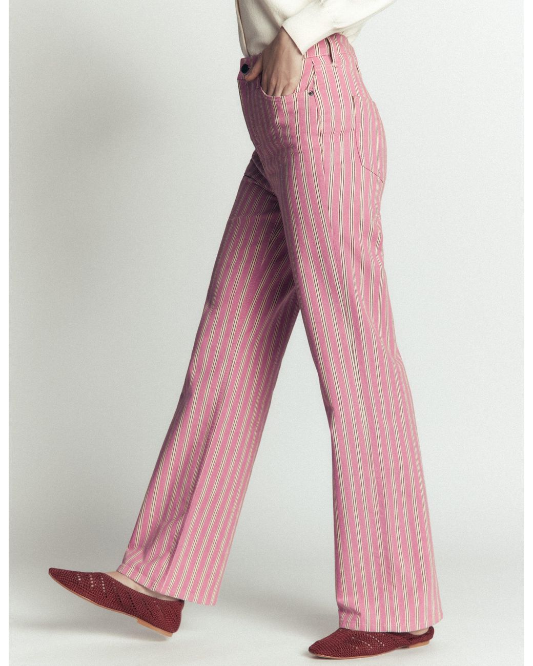 Boden Pink High Rise Column Leg Jeans