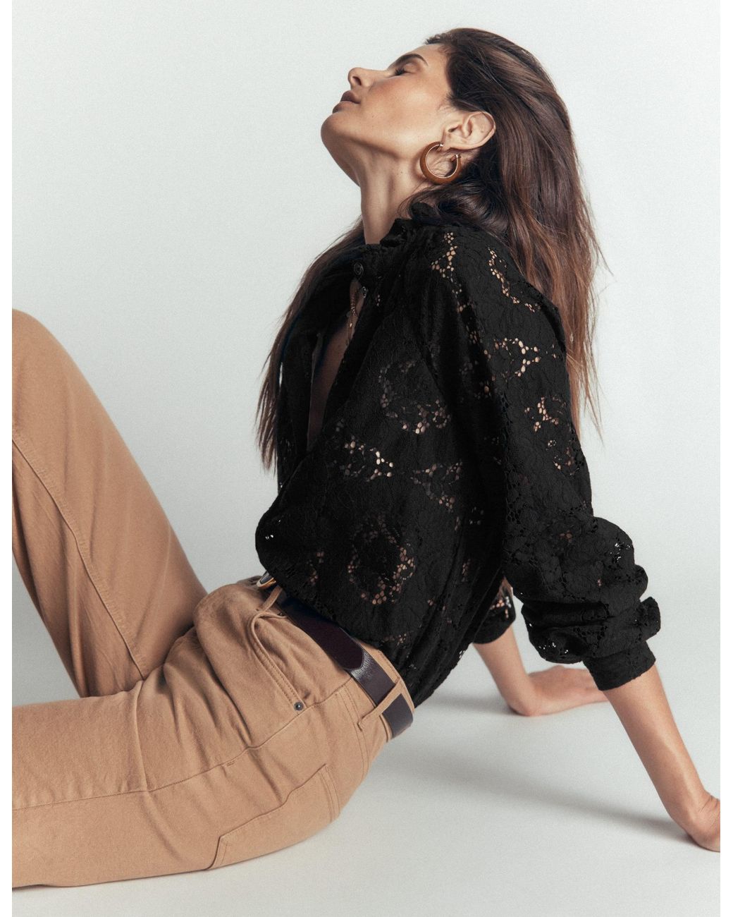 Boden Black Erica Lace Top