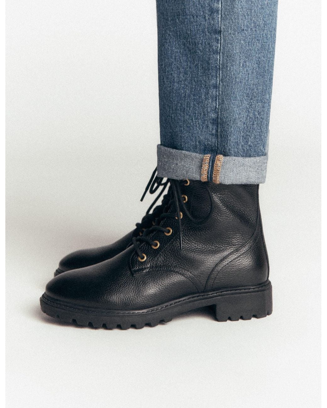 Boden Black Alex Lace Up Ankle Boots
