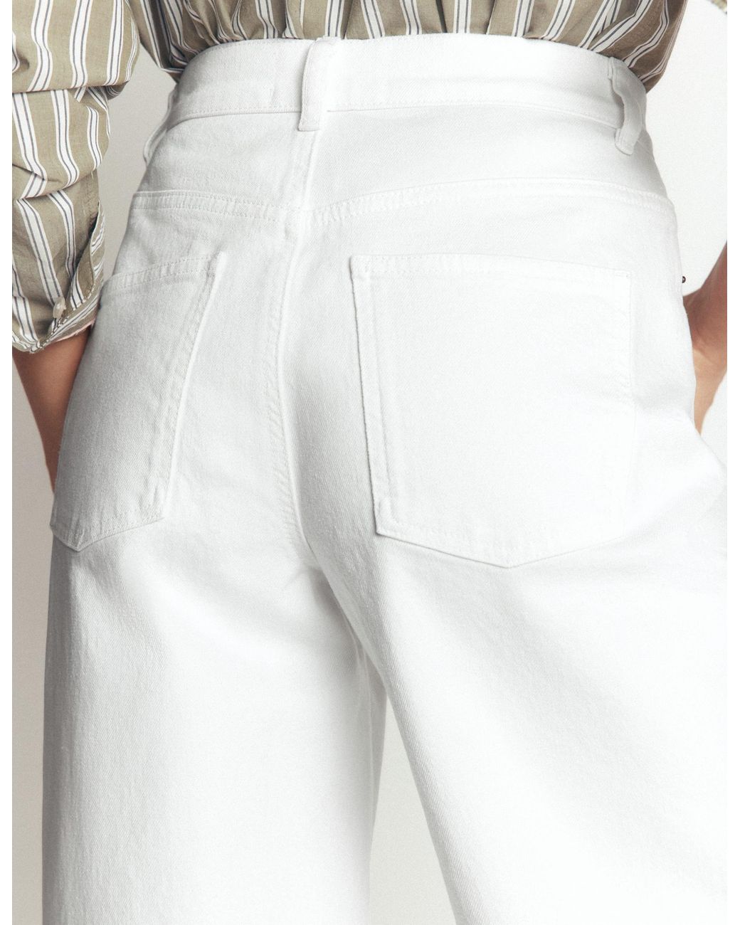 Boden White Barrel Leg Jeans