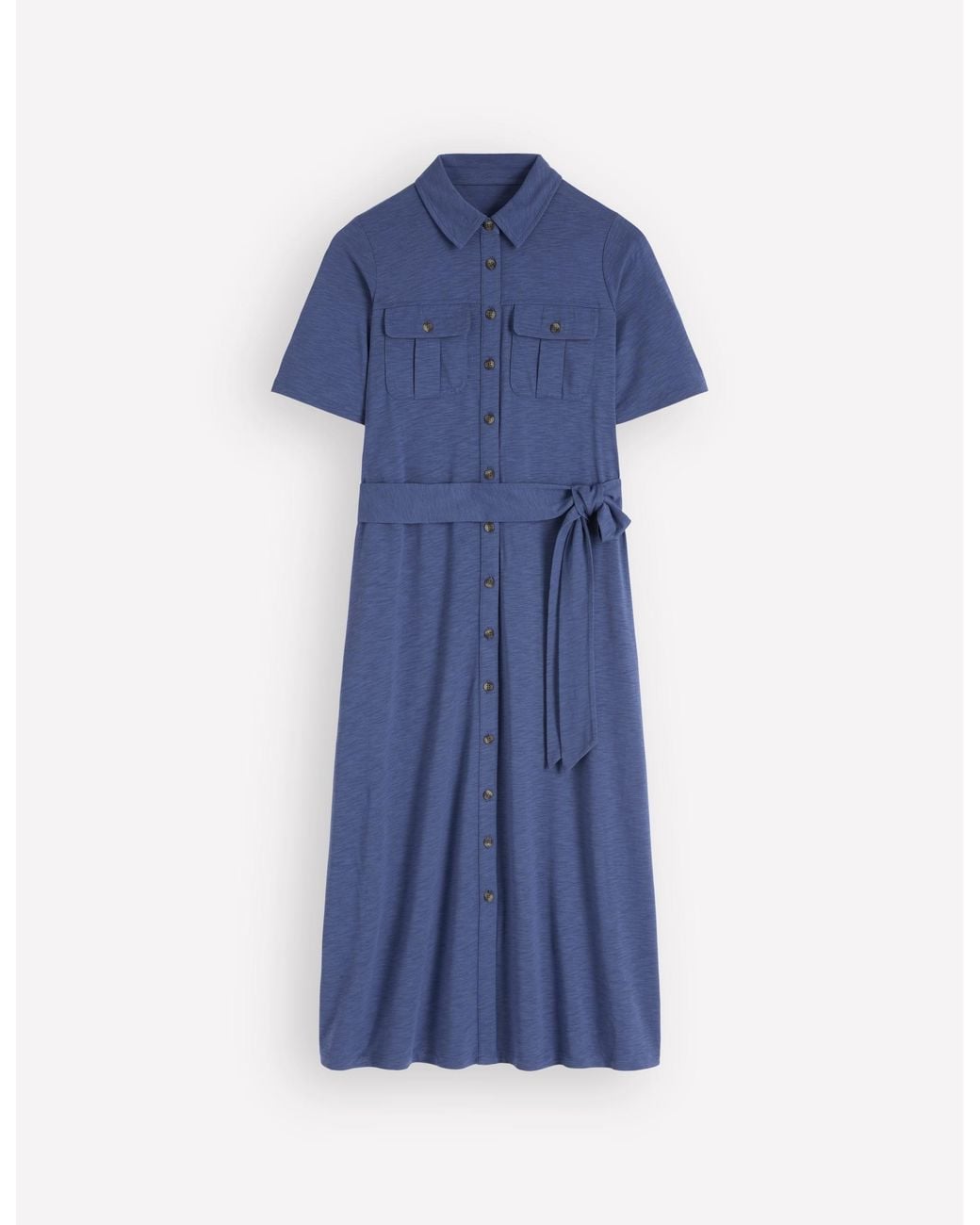 Boden Blue Mavis Midi Jersey Shirt Dress